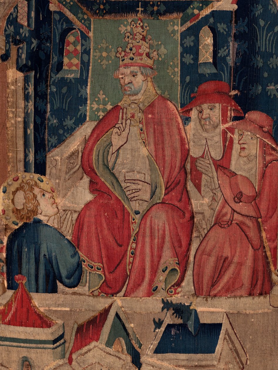 History of Saint Piat and Saint Eleuthère, Scene 9 Saint-Éleuthère is confirmed as the bishop of Tournai. (detail) The scene with the pope. by Unknown artist