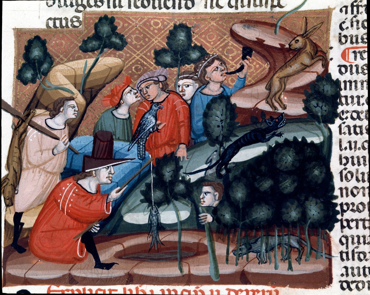 Hunting scenes. Miniature taken from the Justinian Code (Codex Justinianus) by Unknown artist