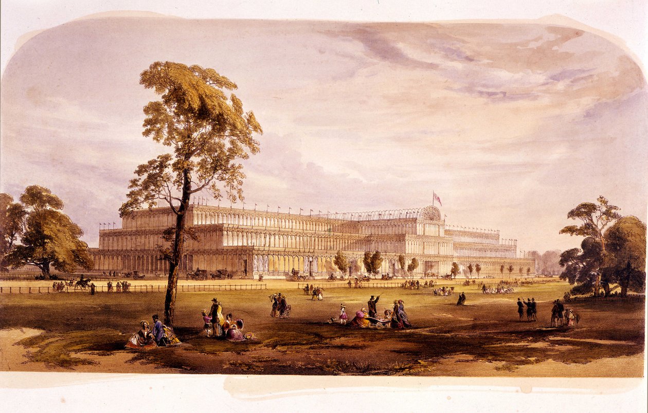 Industrial revolution: view of the Crystal Palace, built by Joseph Paxton for the 1851 World Exposition in London (Hyde Park) 19th century by Unknown artist