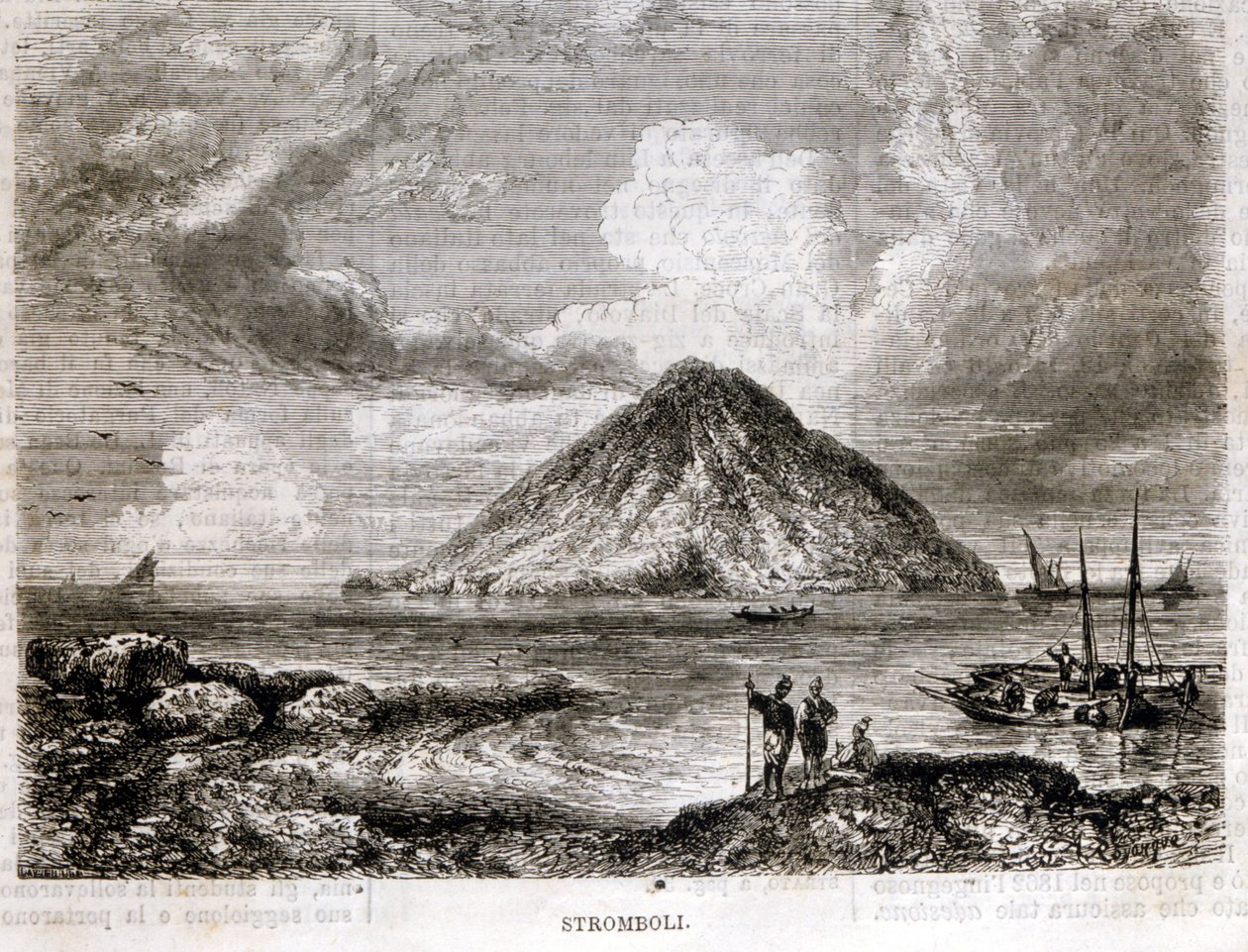 Island of Stromboli in the 19th century by Unknown artist