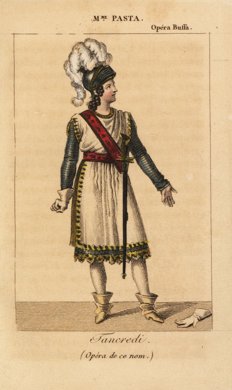 Italian Soprano Singer Giuditta Pasta in the Lead Role of Tancredi