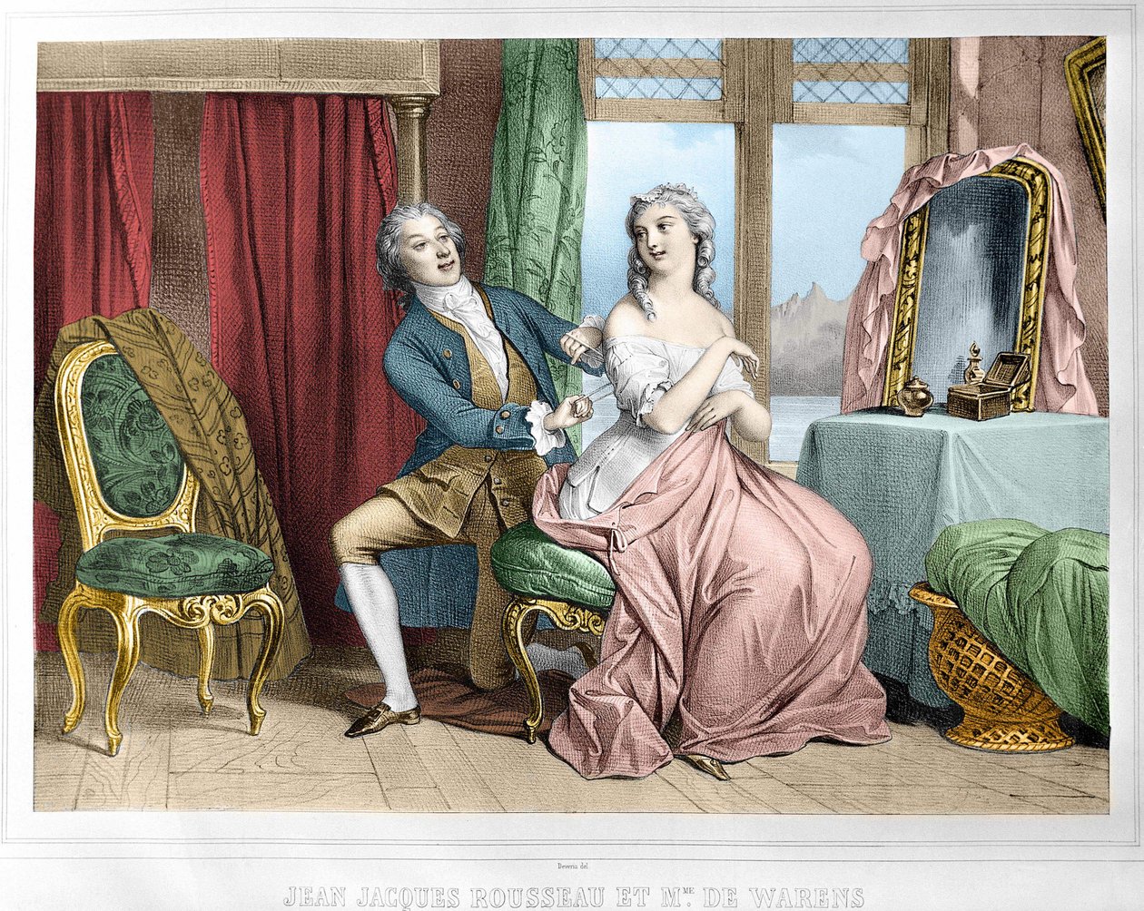 Jean Jacques Rousseau (1712 - 1778) and Madame de Warens (1700 - 1762) by Unknown artist