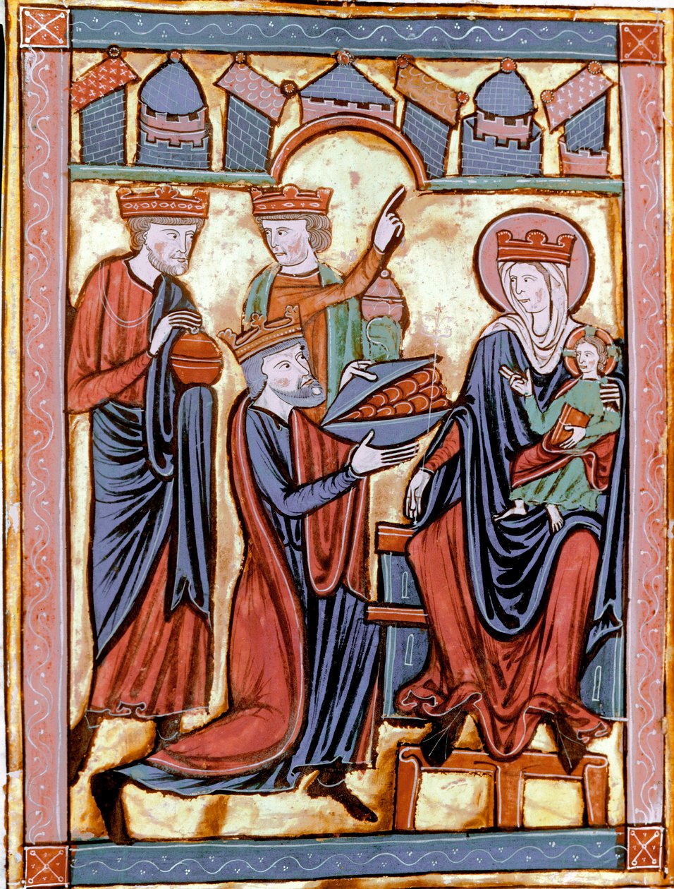 The Adoration of the Magi. Miniature taken from Liber Psalmorum or Psalter for the use of Paris by Unknown artist