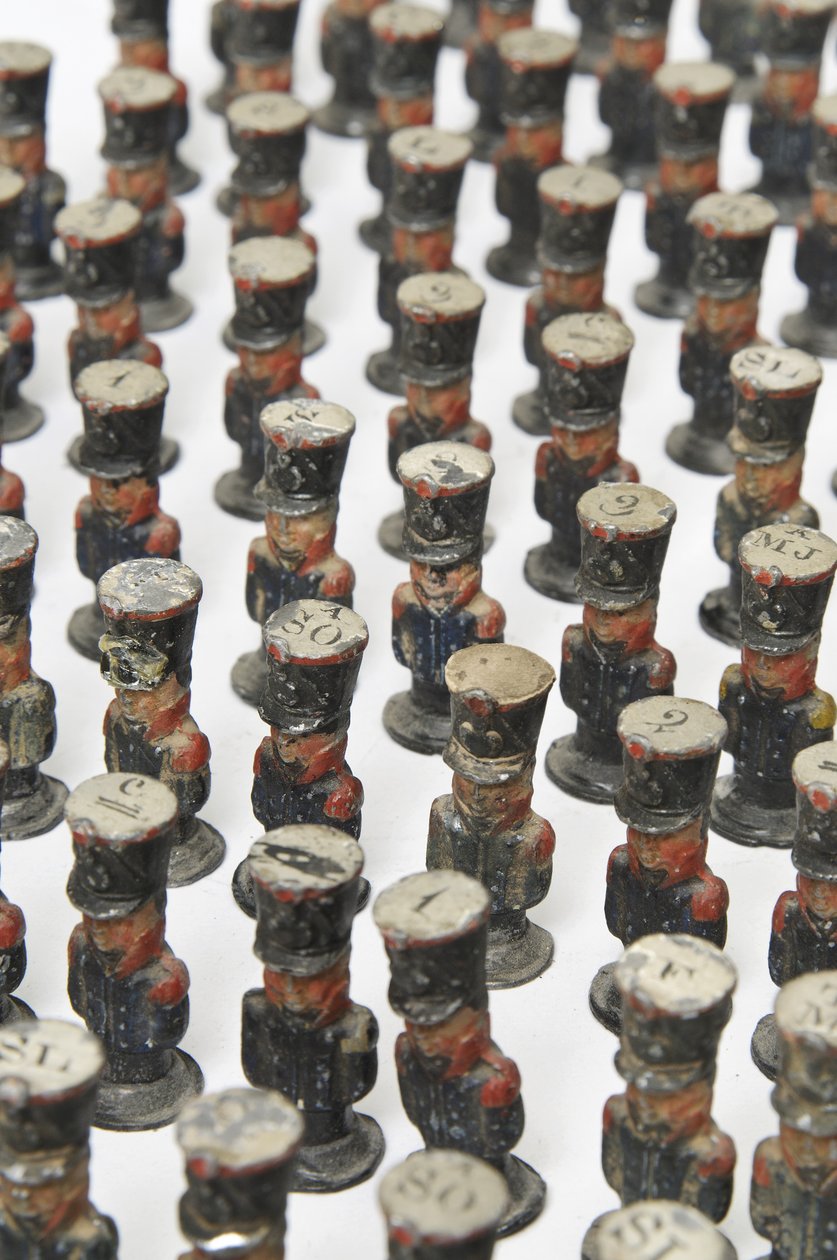Large group of toy soldiers or campaign map-markers in the form of French infantry, c.1810-14 by Unknown artist