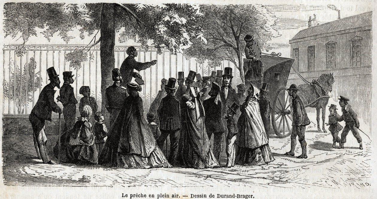 Outdoor Preaching in London, Illustration of 