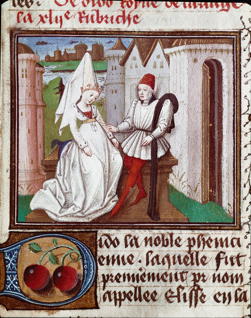 The loves of Dido, founder of Carthage and Aeneas. Miniature from 