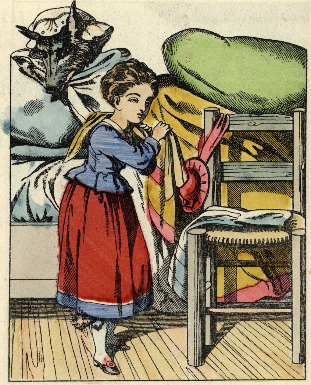 Little Red Riding Hood at Her Grandmother's House. Illustration of ...