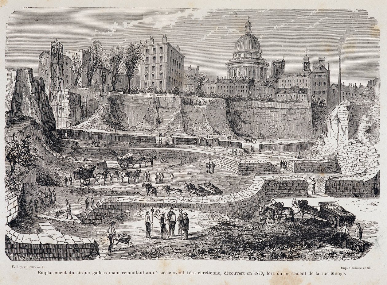 Location of the Gallo-Roman Circus Dating Back to the 3rd Century Before the Christian Era, Discovered in 1870, During the Drilling of Rue Monge by Unknown artist