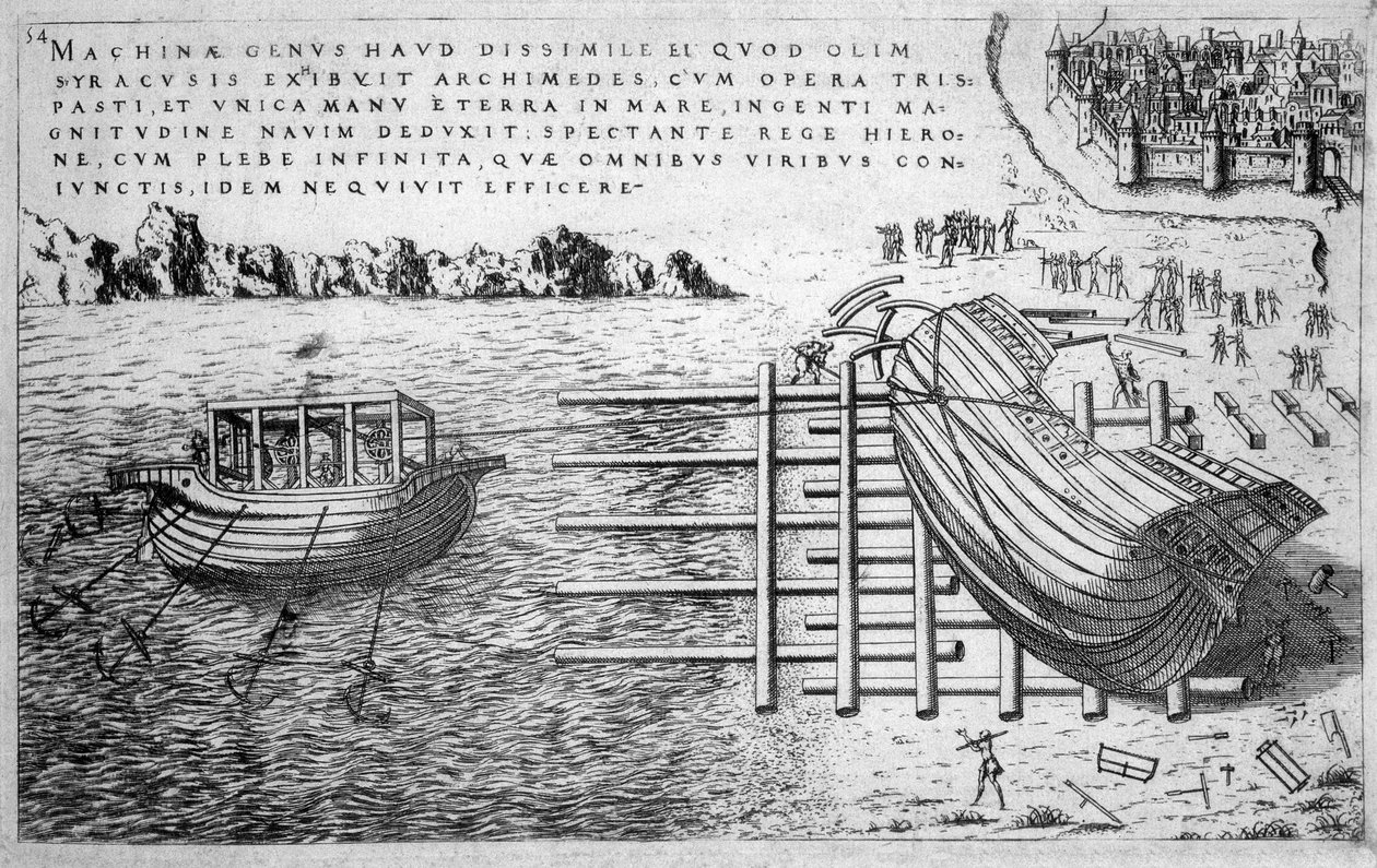 Machine for launching ships in the 16th century - ed. 1578 by Unknown artist