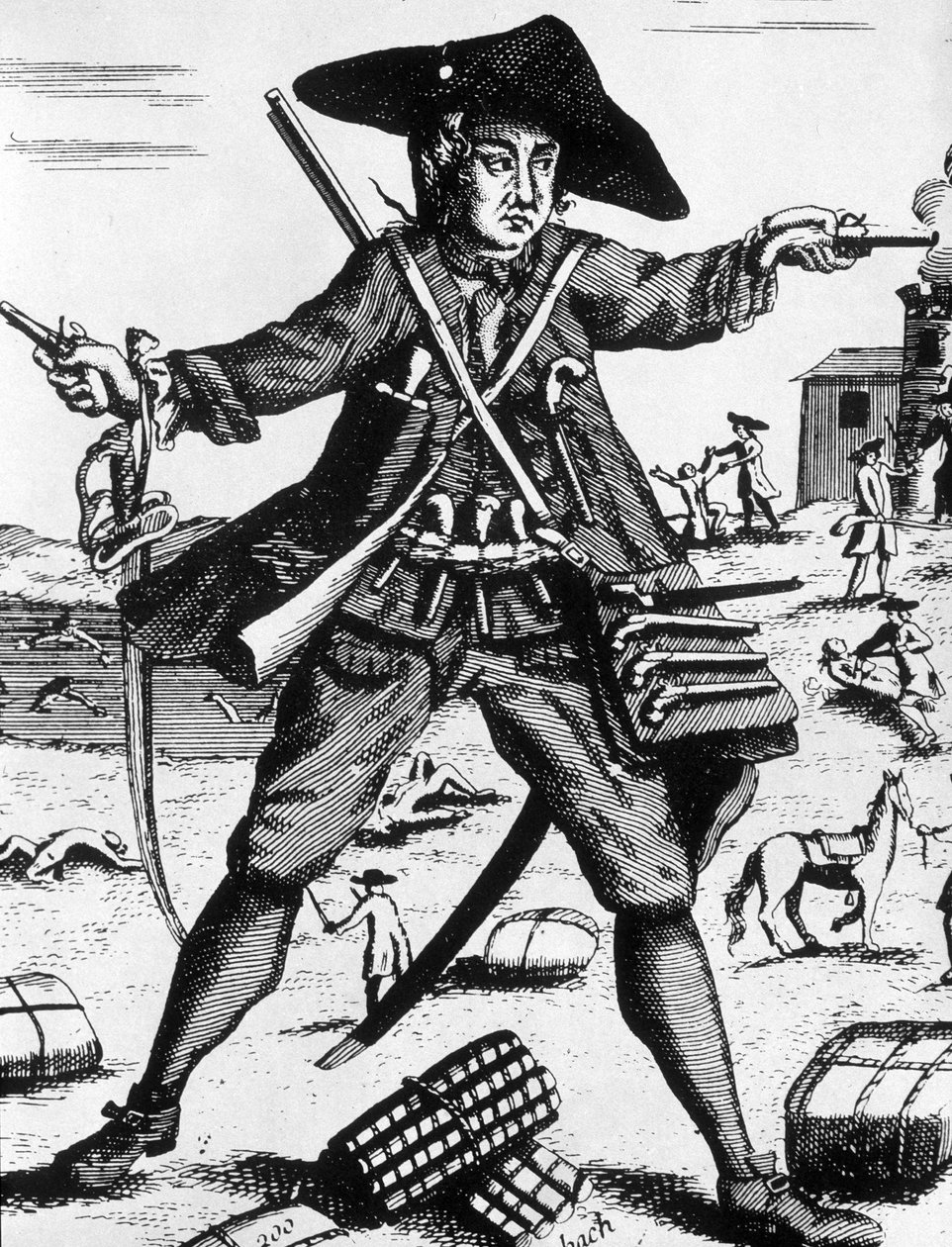Mandrel weapon to teeth - engraving by Unknown artist