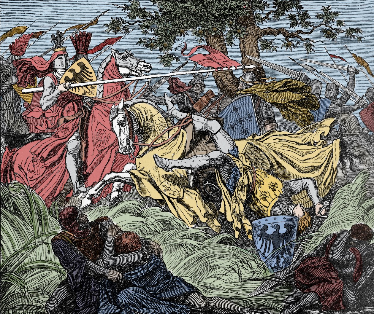 Manfred Killed in Battle - Battle of Benevent (26 February 1266): The death of Manfred I by Unknown artist