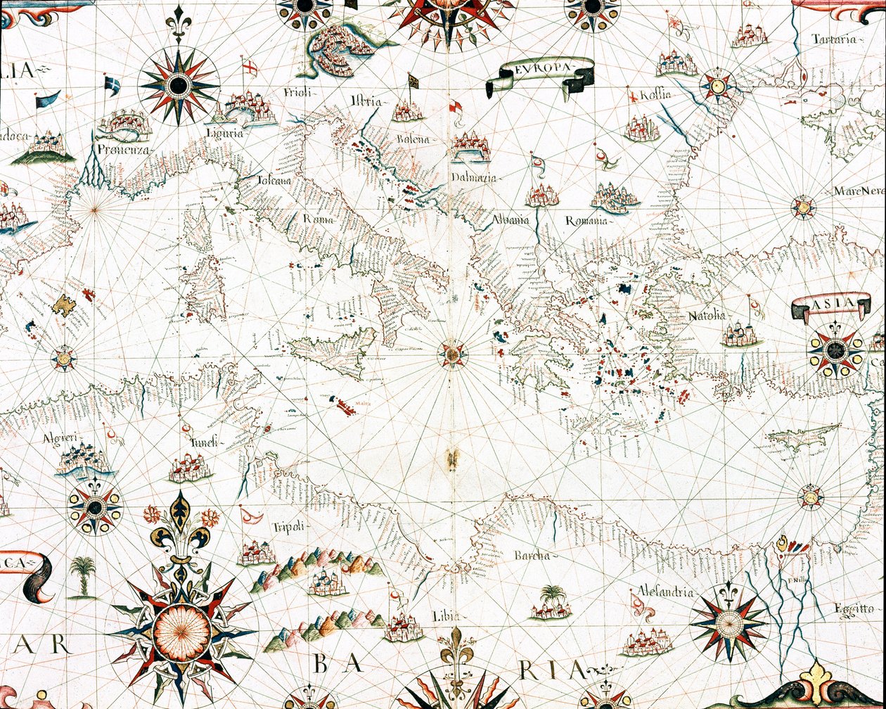 Map of the Mediterranean Sea and coastline (Detail) by Unknown artist