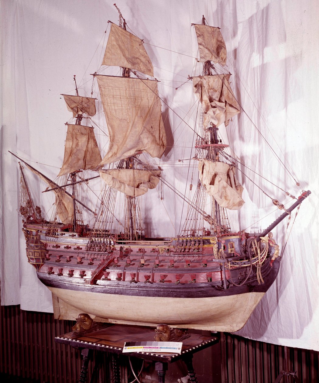 Miniature Model of a Ship with Three Decks, Weapon of 92 Guns by Unknown artist