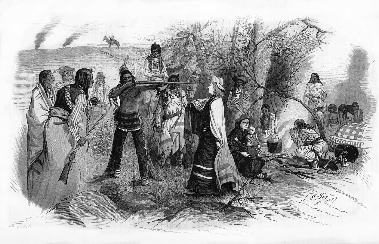 Miss Josephine Meeker, taken prisoner with her mother by the American Indian revolts in 1880 by Unknown artist