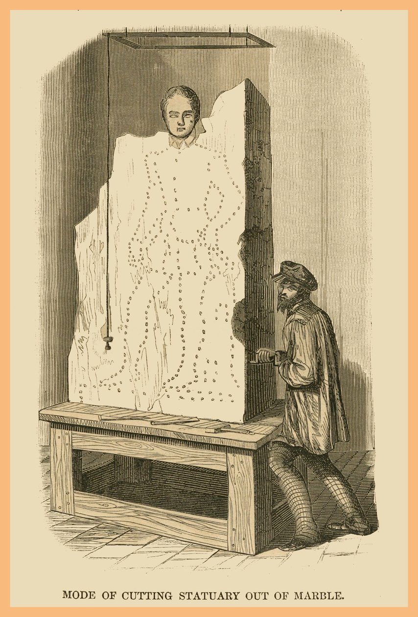 Mode of Cutting Statuary Out of Marble by Unknown Artist