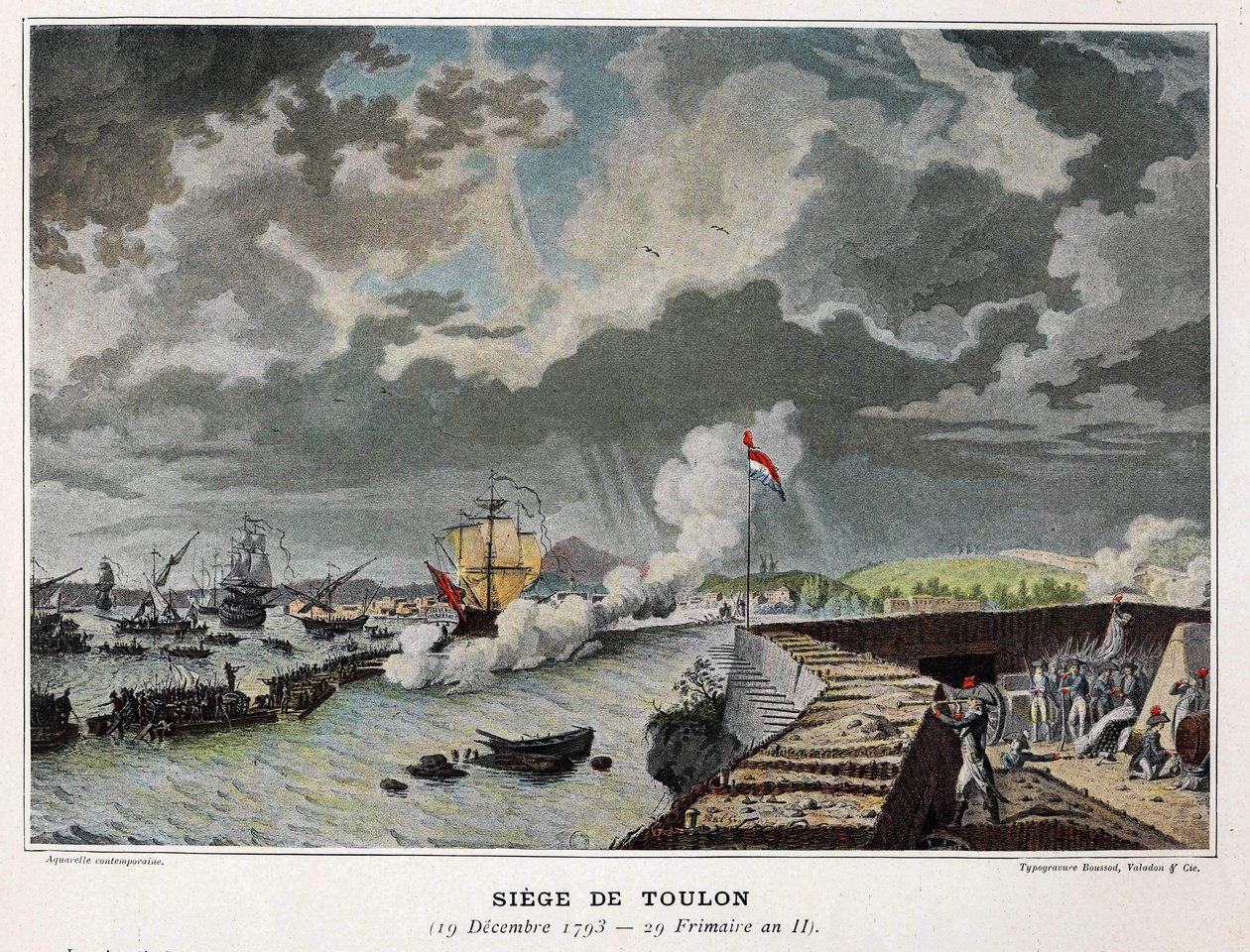 Naval Battle: Siege of Toulon December 19, 1793 - in The naval battles of Napoleon by Unknown artist