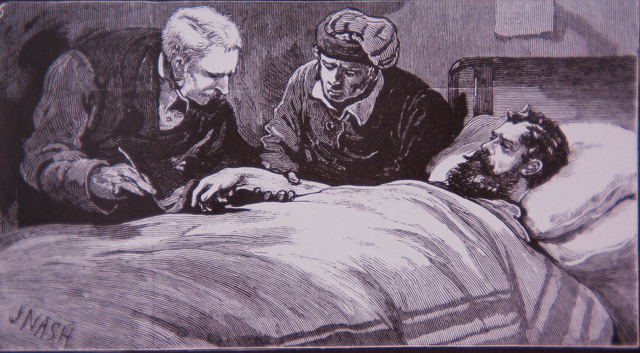 Ned Kelly Lies Wounded in Prison Hospital in Melbourne After Being Captured by Police on 28 June 1880 by Unknown artist