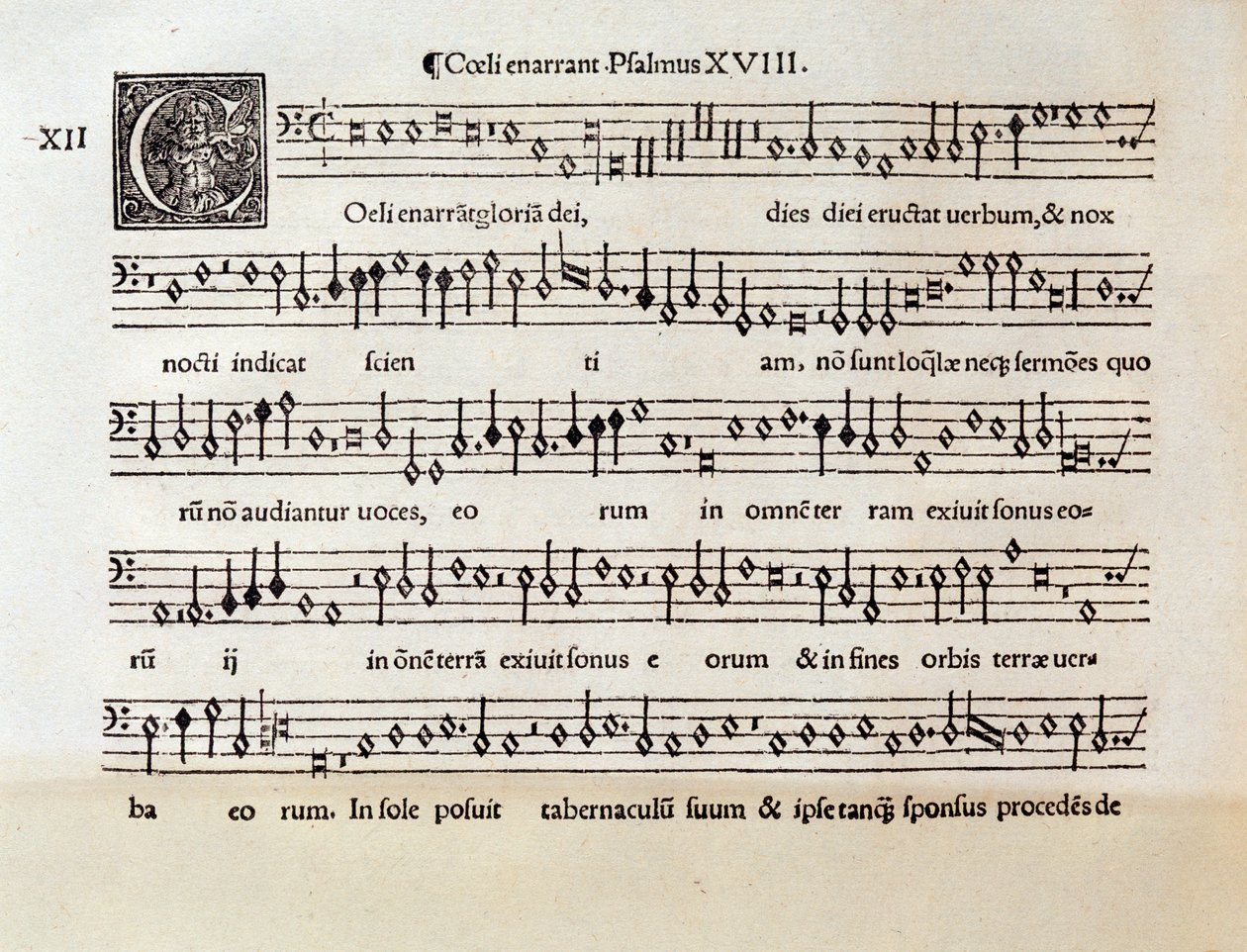Page of musical score of Coeli enarrant psalm XVIII by Willaert (1538) by Unknown artist