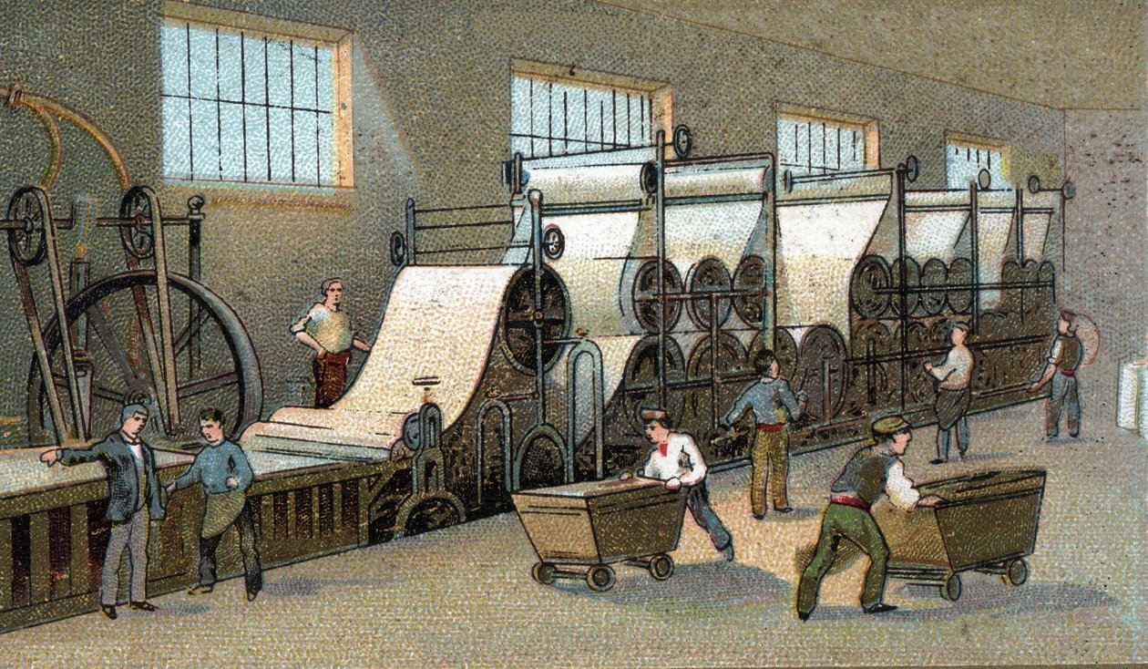 Paper production in the 19th century in France by Unknown artist