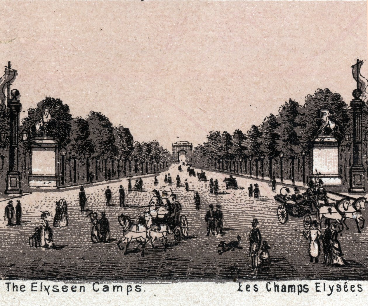 Paris, France: view of the Champs Elysees. in 