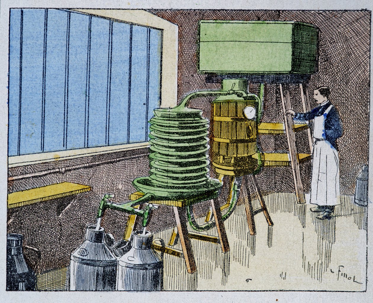 Pasteurization of milk by Unknown artist