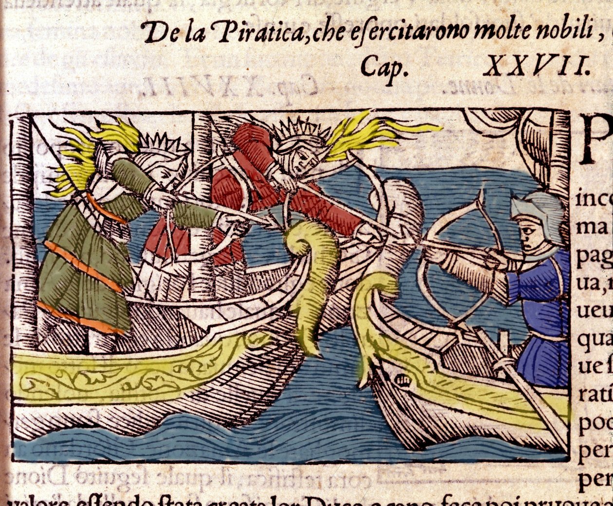Piracy was practised by many Scandinavian noble women. Engraving from “Historia de gentium septentrionalium” by Olaus Magnus, Venice 1567. by Unknown artist