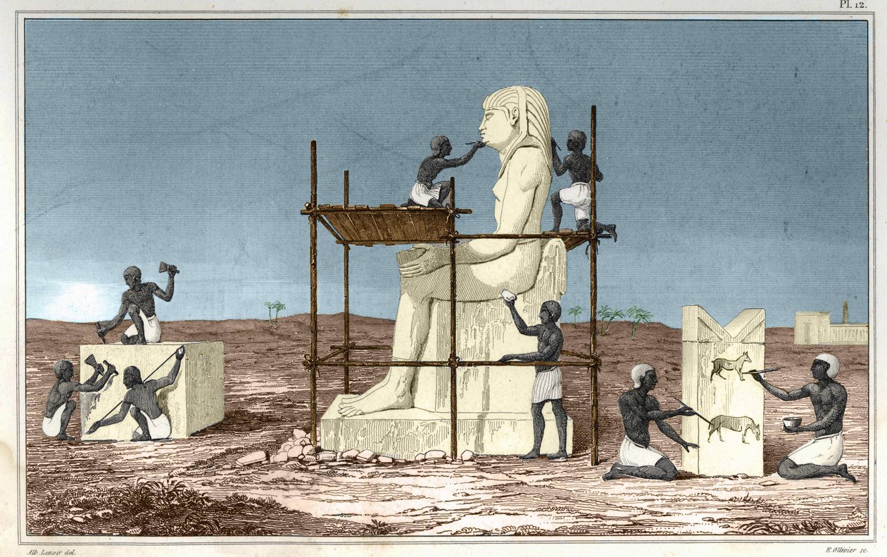 Plate Based on the Work of Rosellini, Italian Traveler Who Accompanied Jean Francois Champollion to Egypt. Engraving from the Book Atlas of Rollin