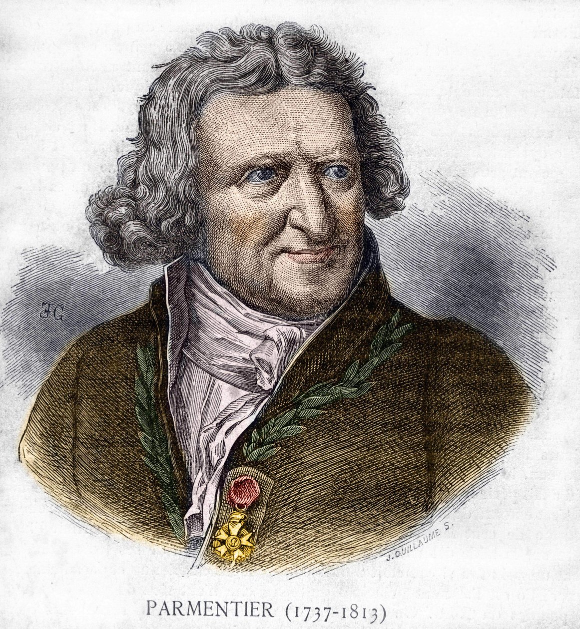 Portrait of Antoine Augustin Parmentier (1737-1813), French Military Pharmacist and Agronomist - in Les Contemporains, Late 19th Century by Unknown artist