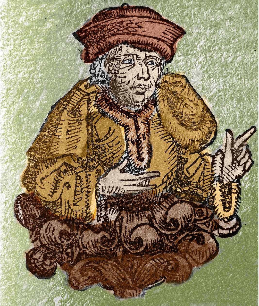 Portrait of Demosthene, in ancient Greek Demosthenes (Athenes -384 - Calaurie -322), one of the great ancient speakers, Athenian politician engraving in 
