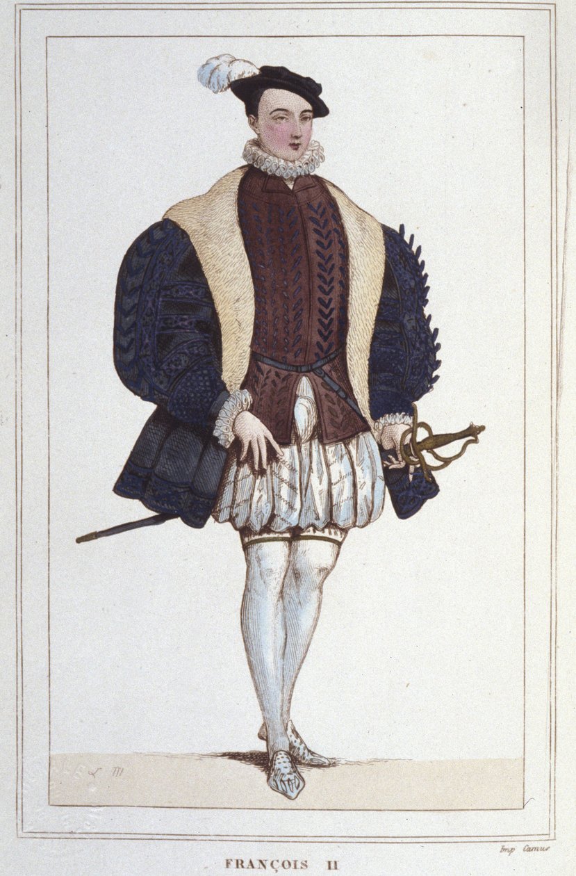 Portrait of Francois II (1544 - 1560), King of France. Engraving from 1830 by Unknown artist