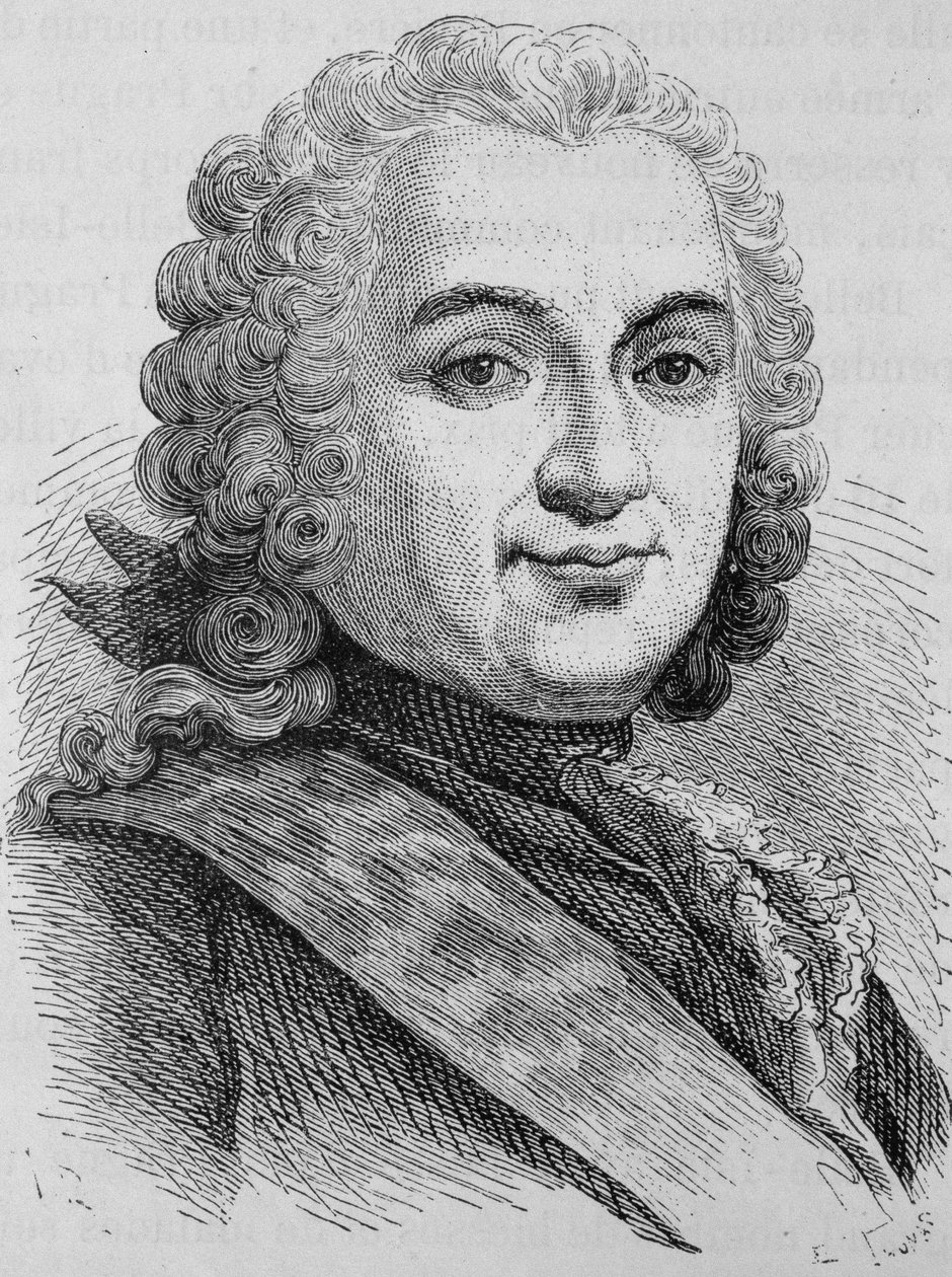 Portrait of François de Chevert (1695 - 1769). Engraving from 