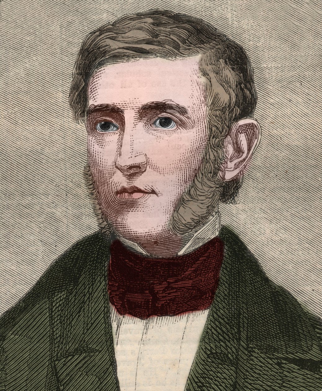 Portrait of George Bancroft, American historian and politician. Engraving in 
