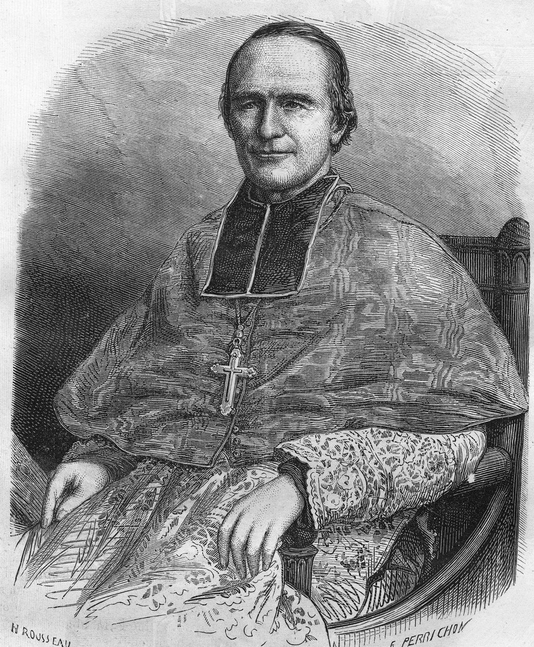 Portrait of Georges Darboy. French Prelate (1813 to 1871). Archbishop of Paris, he was taken hostage during the Commune and shot. by Unknown artist