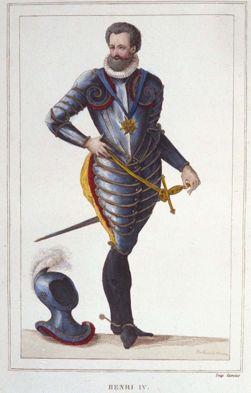 Portrait of Henry IV (1553-1610), King of France. Engraving of 1830 by Unknown artist