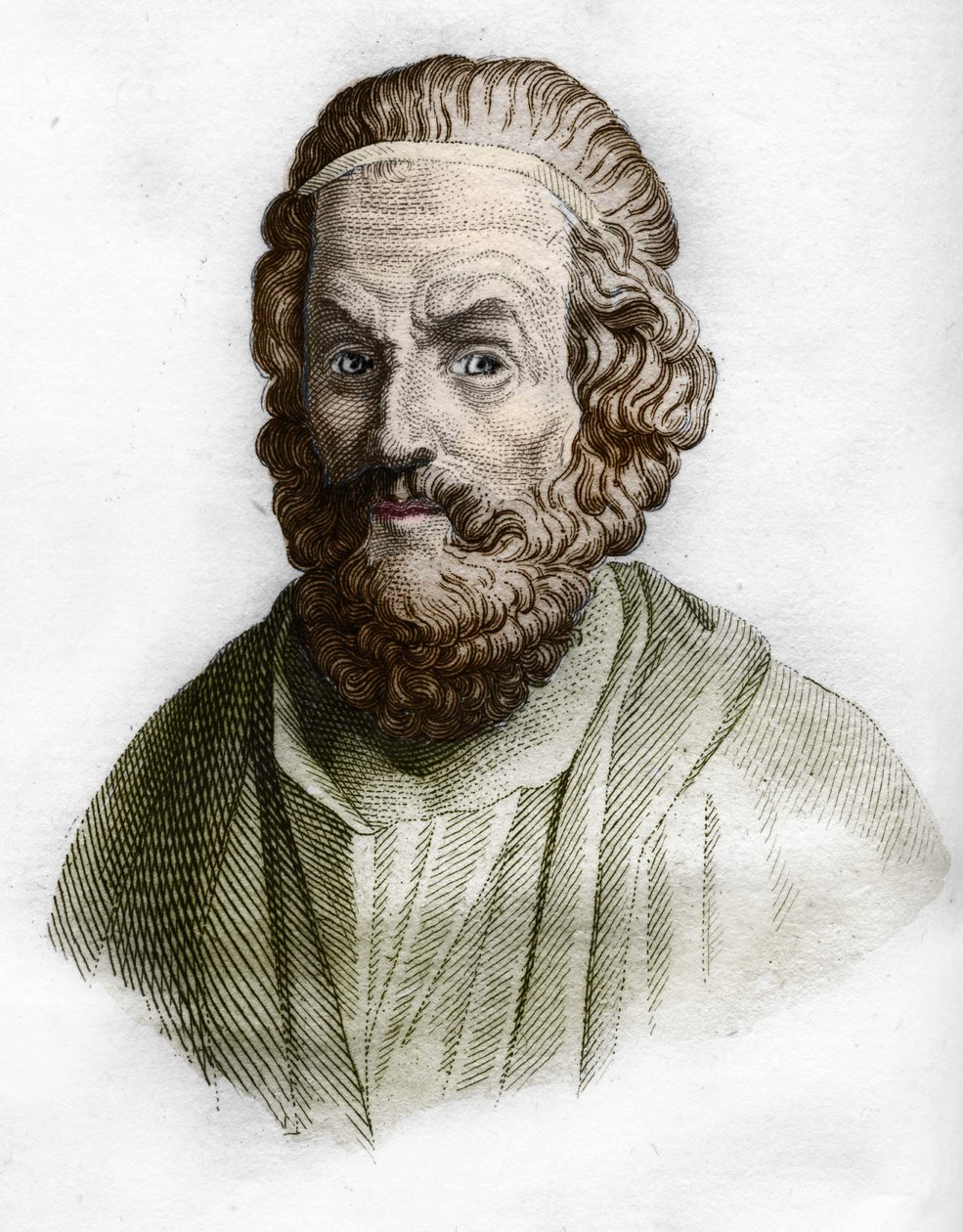 Portrait of Homer (9th Century BC), Greek Poet. In Ancient History of Rollin. 1829 by Unknown artist