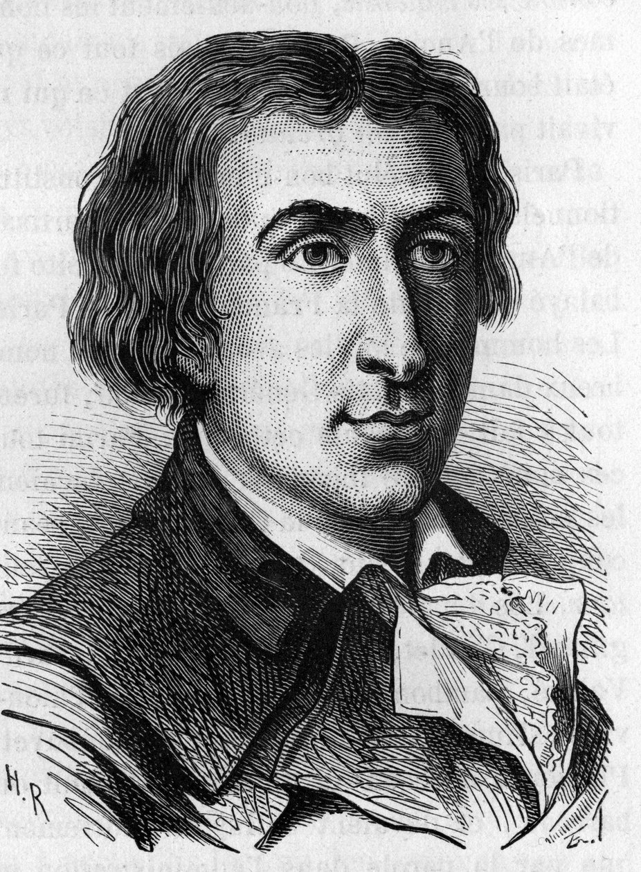 Portrait of Jacques Pierre Brissot de Warville, French journalist and politician (1754 - 1793). He founded the Societe des Amis des Noirs, a supporter of the abolition of slavery. Engraving of the 19th century by Unknown artist