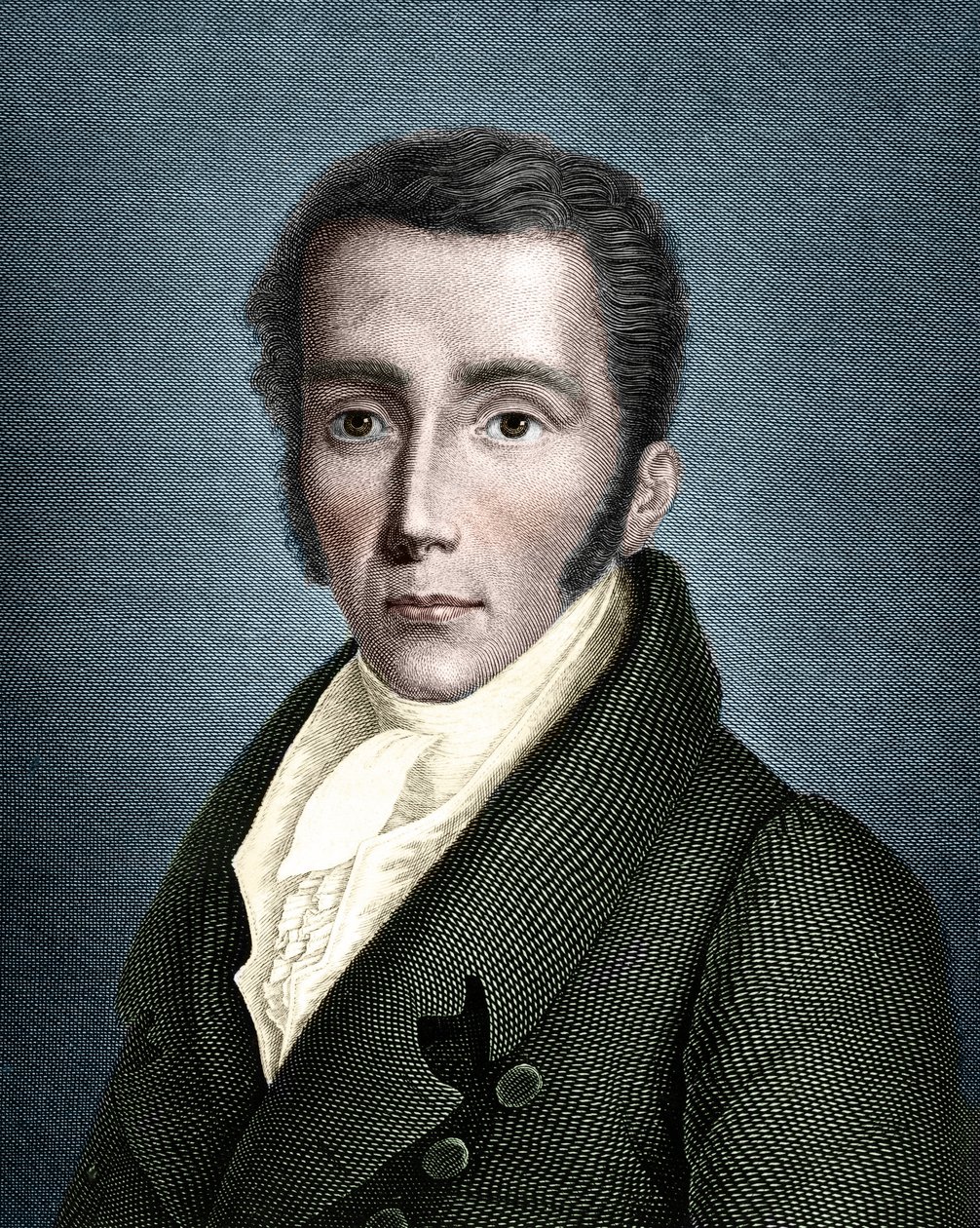 Portrait of Joseph von Fraunhofer, German optician and physicist, founder of spectroscopy. by Unknown artist