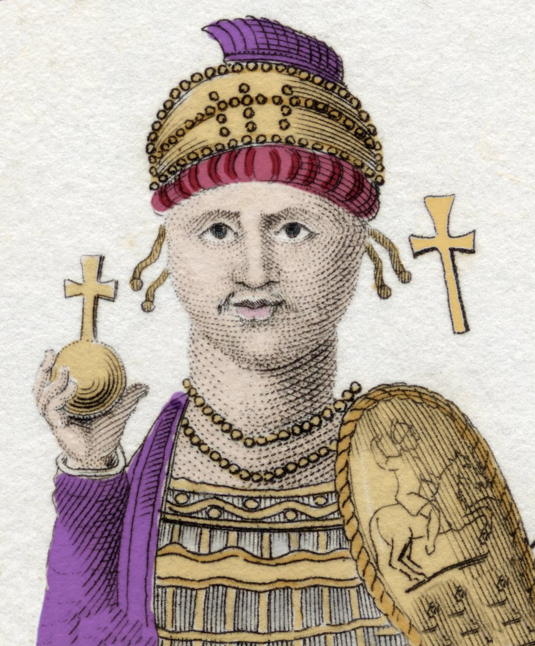 Portrait of Justinian I (The Great) (Flavius Petrus Sabbatius Justinianus). 482 - 565. Roman Emperor of the Orient. by Unknown artist