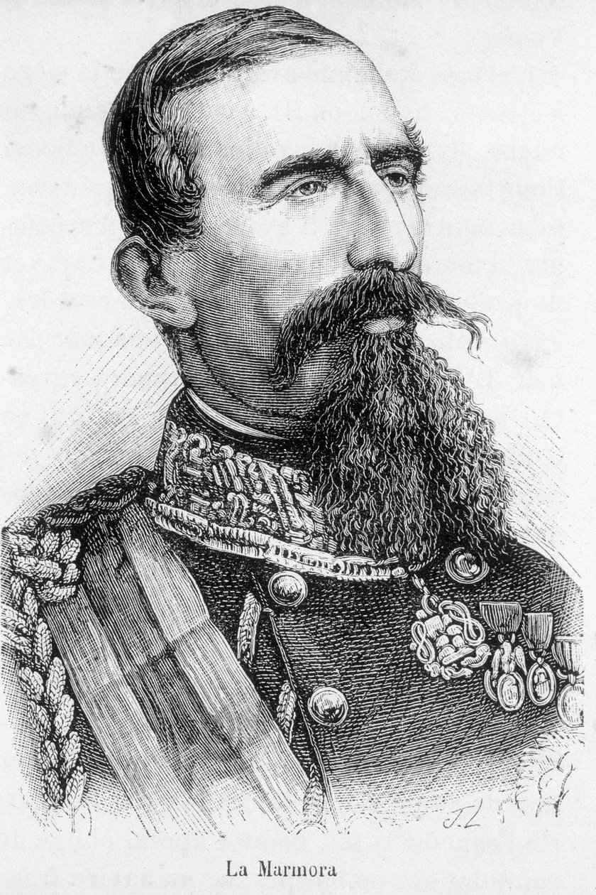 Portrait of Alfonso Ferrero, Knight La Marmora, President of the Council of the Italian Kingdom (1864-1866) by Unknown artist