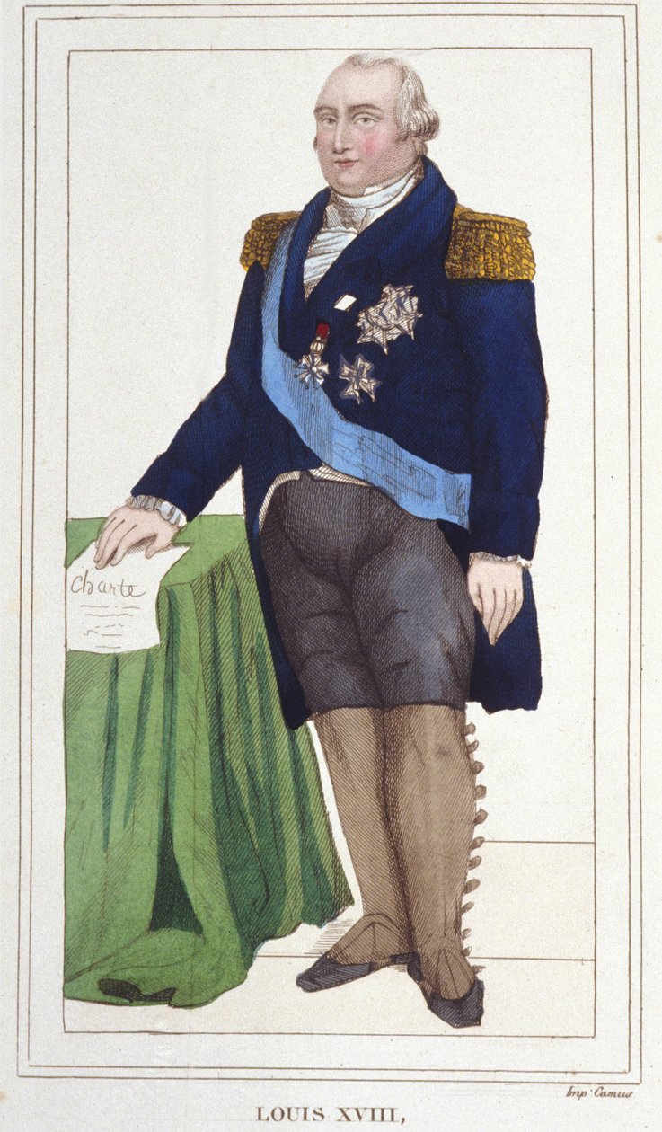 Portrait of Louis XVIII (1755 - 1824), King of France (engraving of 1830) by Unknown artist