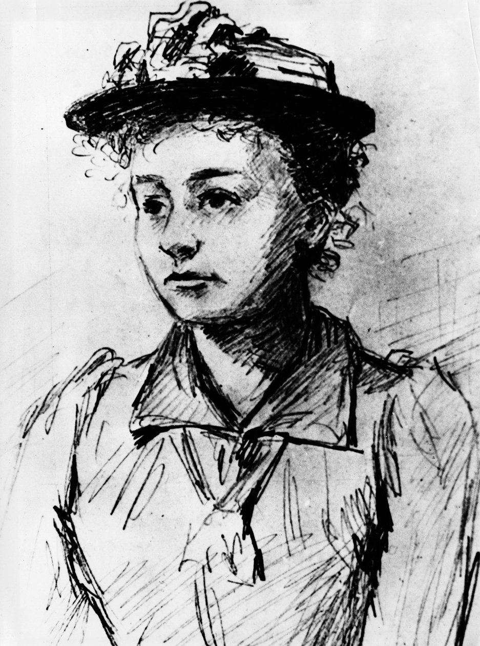 Portrait of Marie Curie in 1892 at a meeting of Polish students in Paris by Unknown Artist