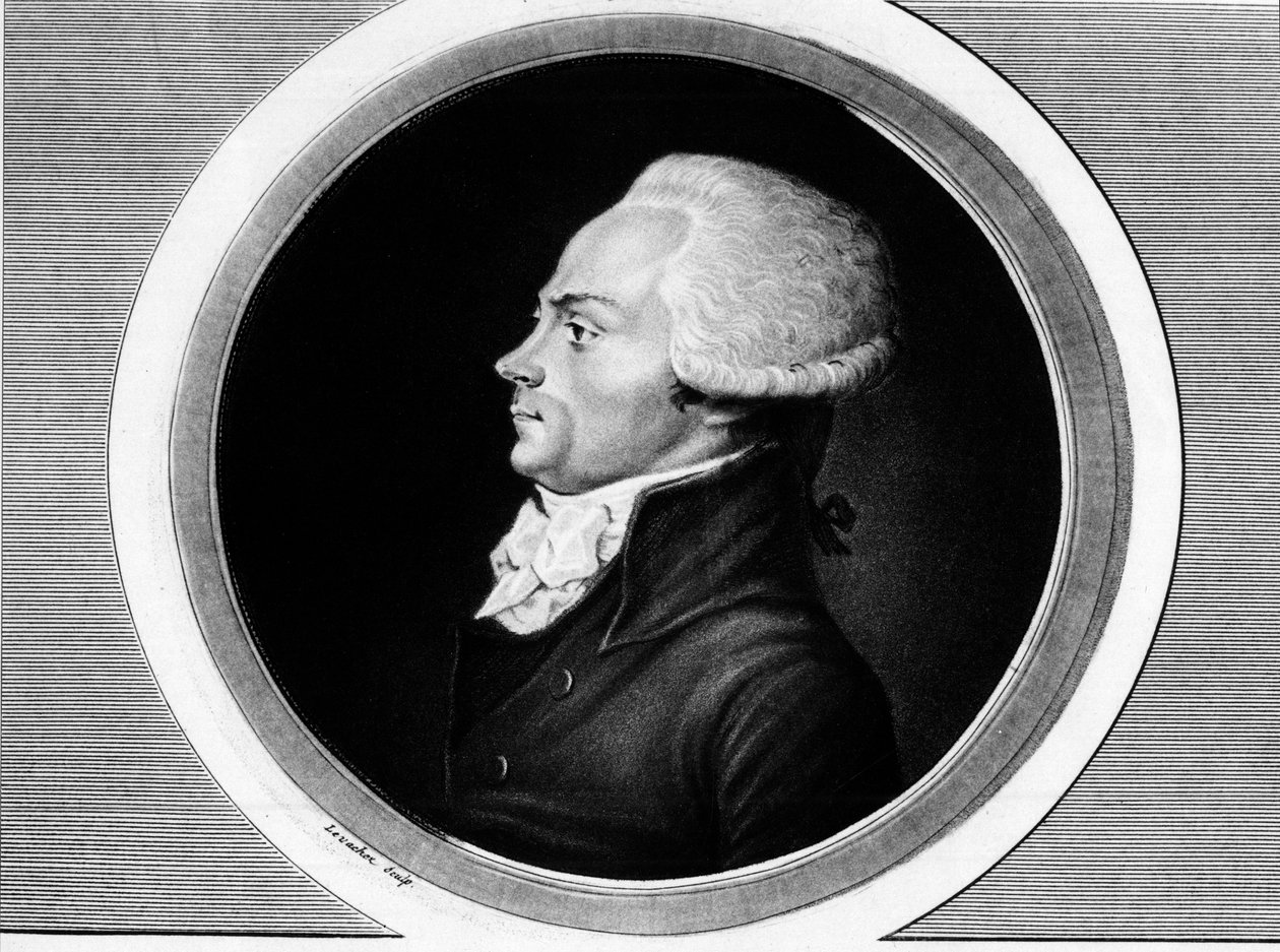 Portrait of Maximilian Robespierre (1758-1794), member of the States General and deputy of Paris at the National Convention. Engraving in 