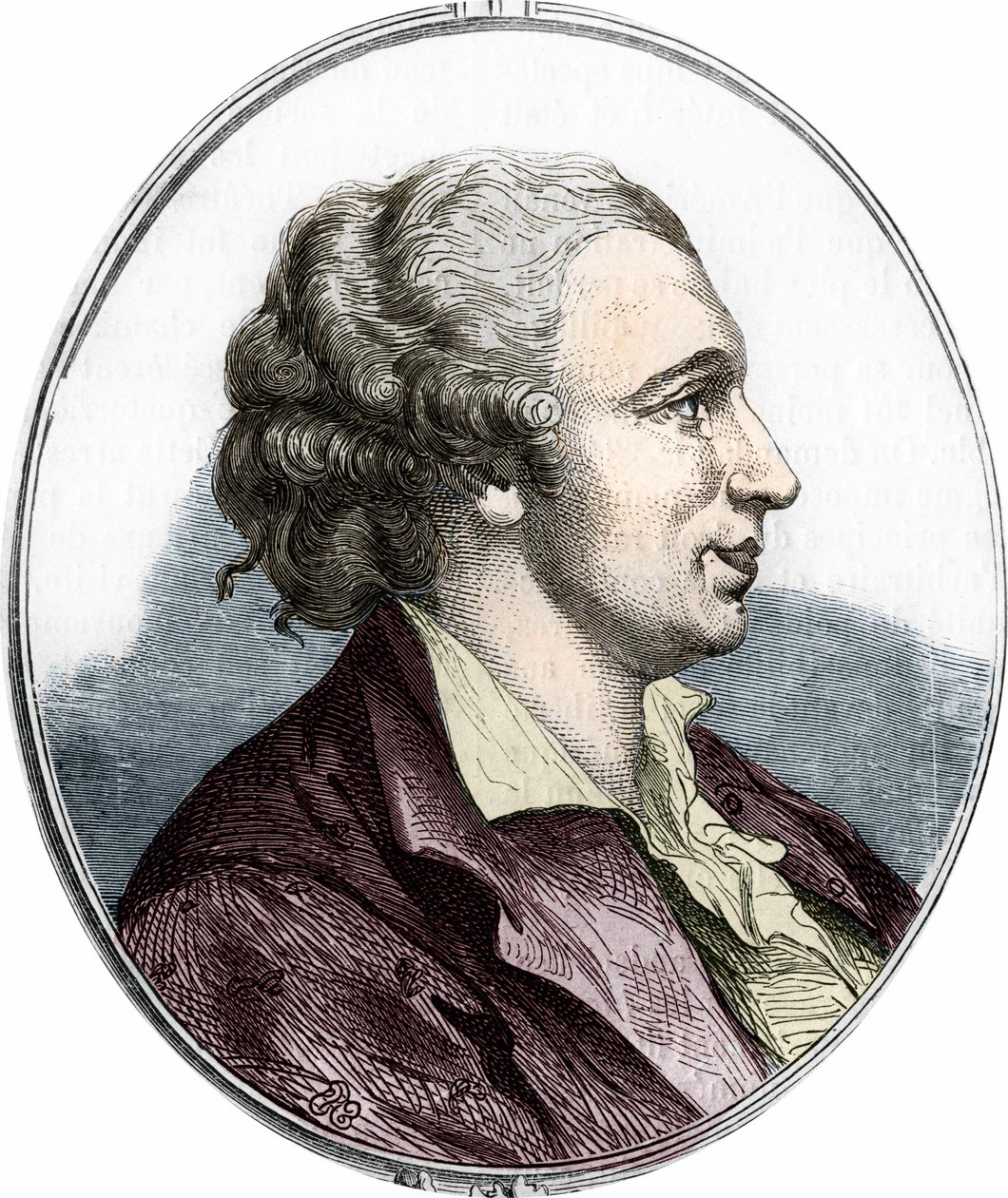 Portrait of Pierre Augustin Caron de Beaumarchais (1732-1799), French writer and playwright. (engraving of 1866) by Unknown artist
