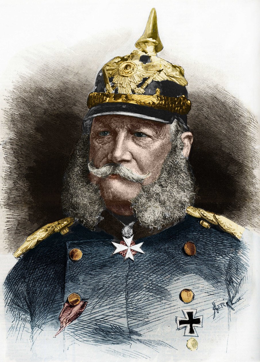 Portrait of William I, King of Prussia and Emperor of Germany. Engraving from the end of the 19th century by Unknown artist