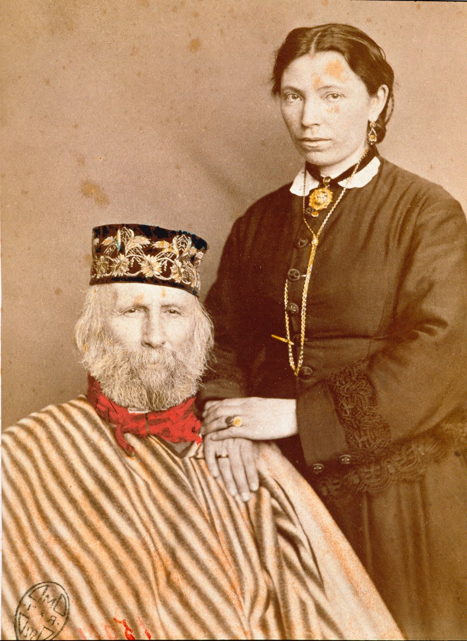 Portrait of Giuseppe Garibaldi with His Third Wife Francesca Armosino by Unknown artist