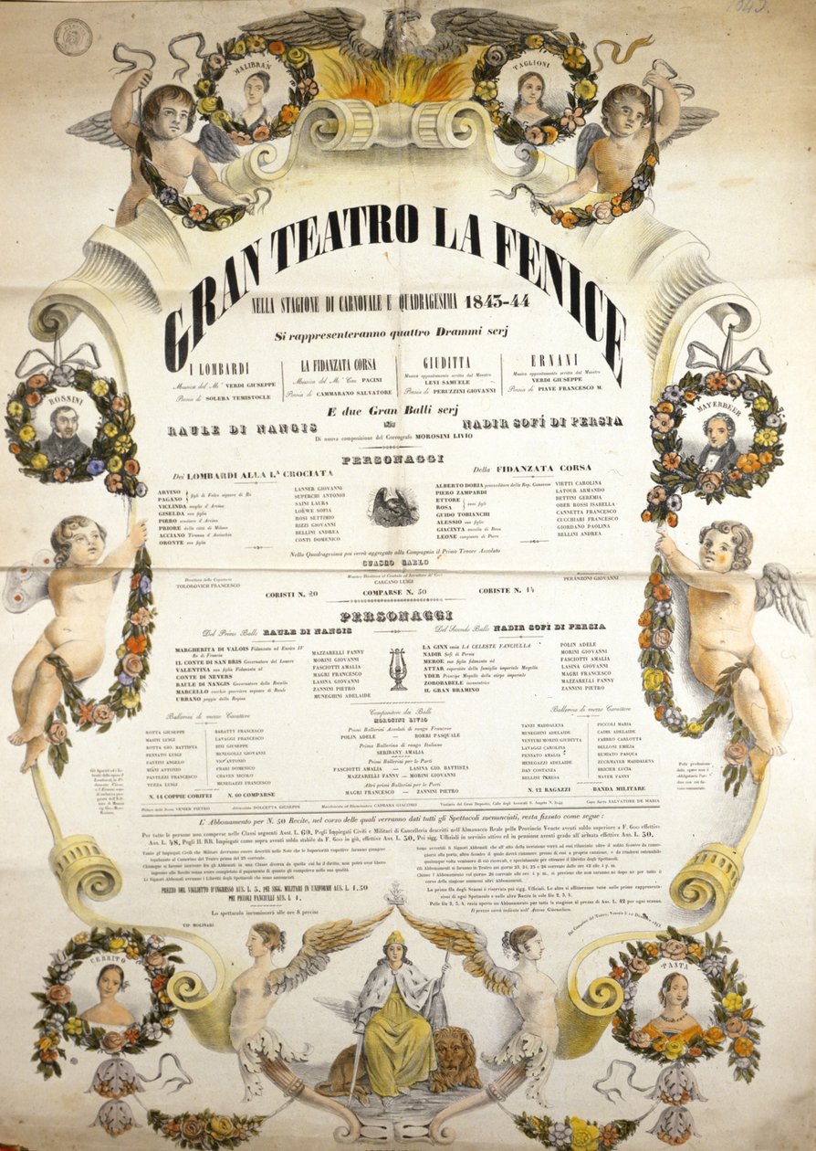Poster for the performance of the opera 