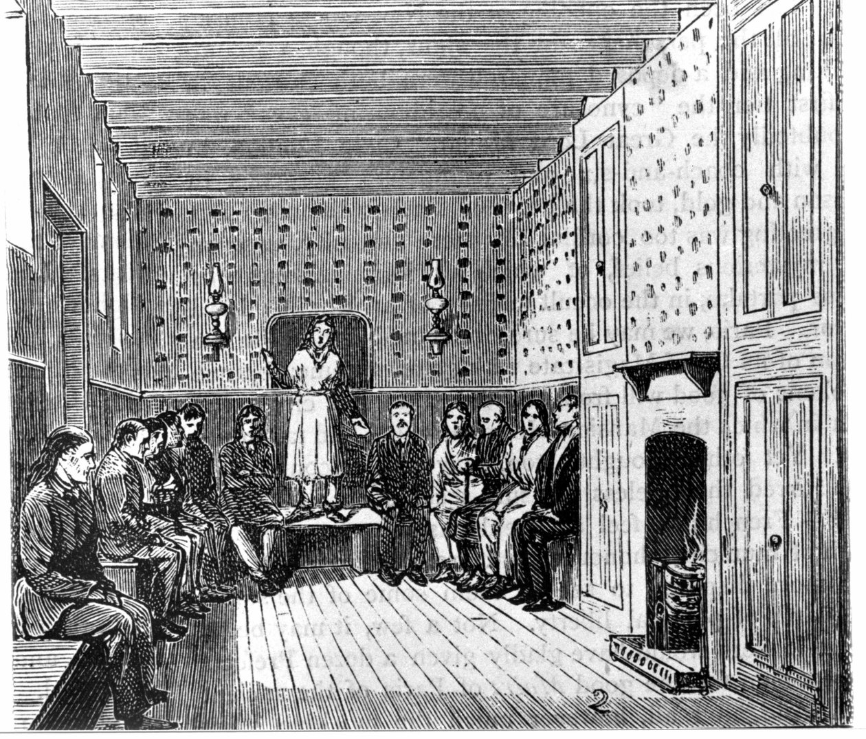 Religious Meeting of American Shakers by Unknown artist