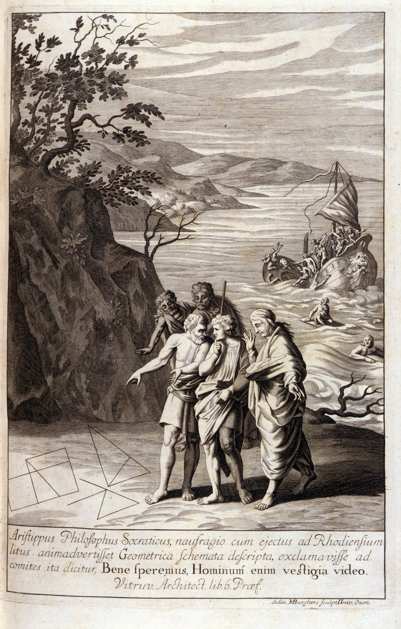 Representation of Aristipus of Cyrene, Greek philosopher disciple of ...