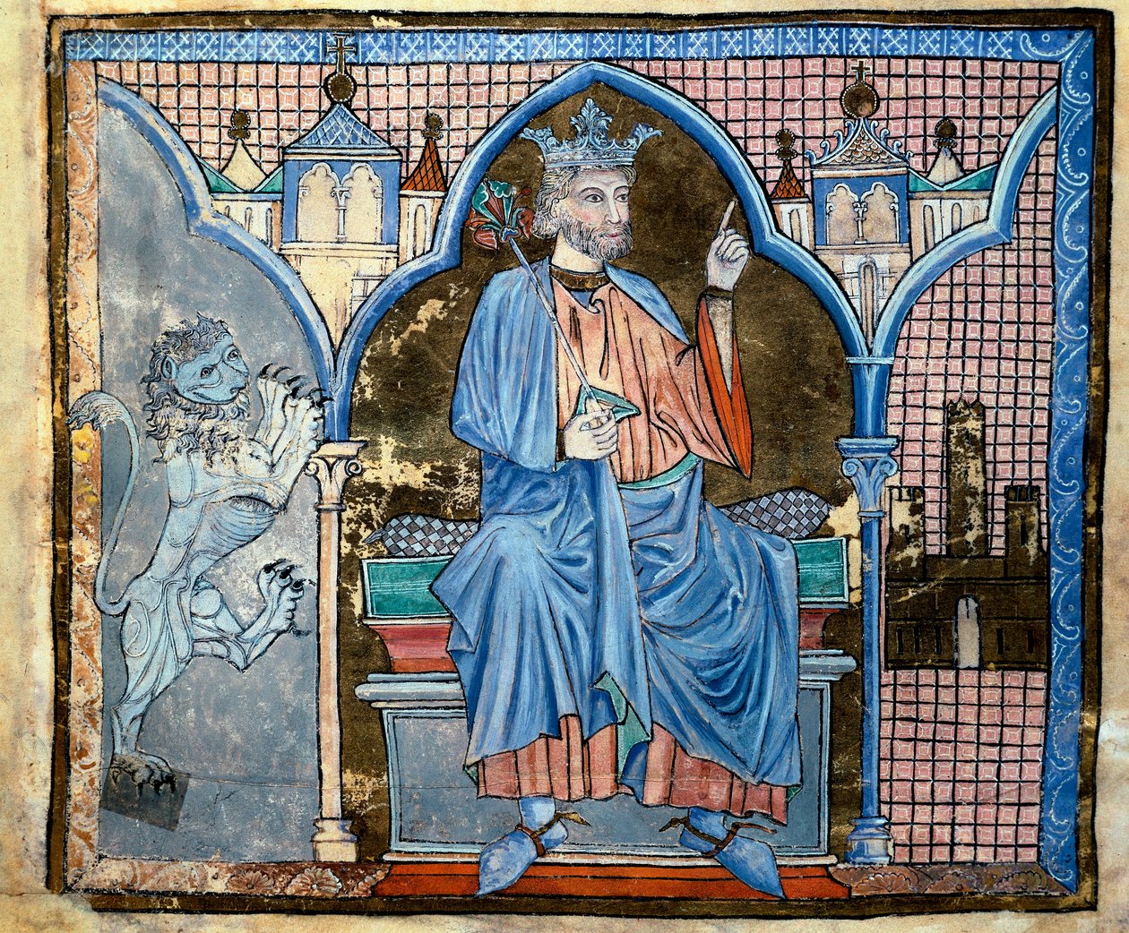 Representation of King Ferdinand III of Castile or Saint Ferdinand (1199-1252) Miniature taken from the manuscript 