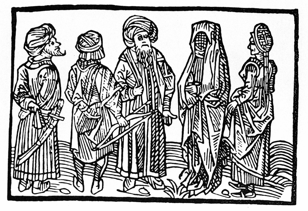 Representation of Saracens (15th century Xylography)
